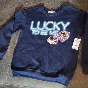 Lucky to Be Me, Sweatshirt Navy Blue